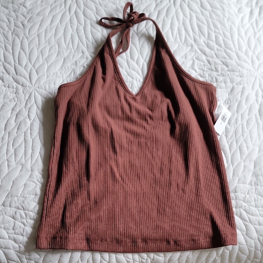 Women's Halter Neck Top - Brown